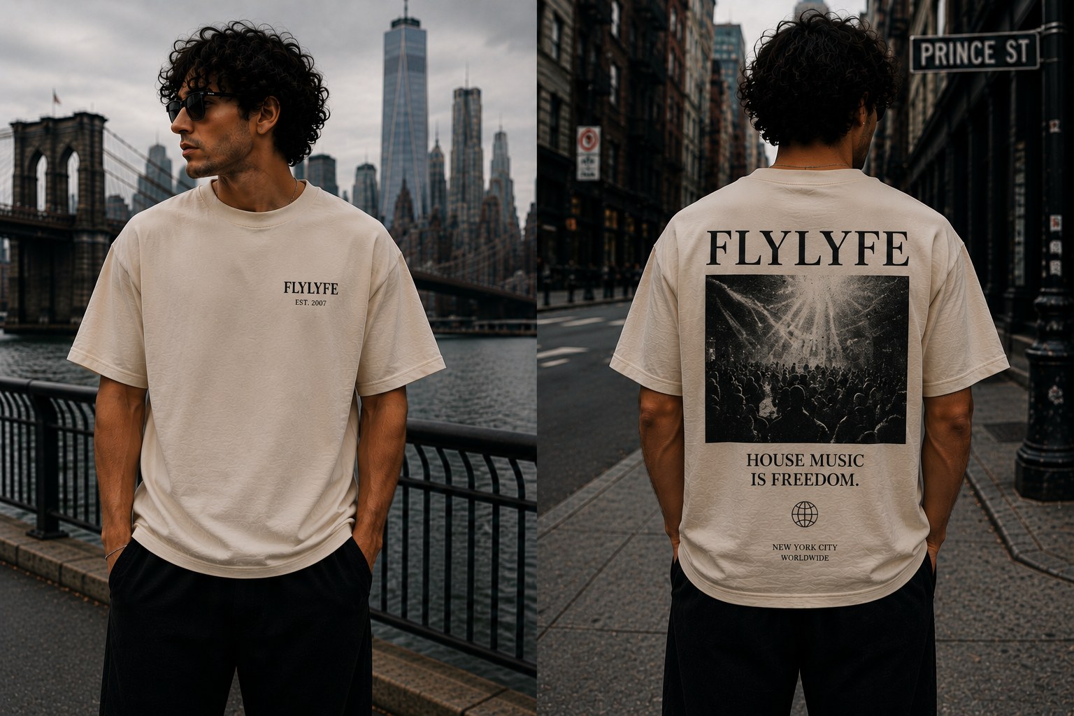 FLYLYFE — House Music Is Freedom tee in SoHo NYC