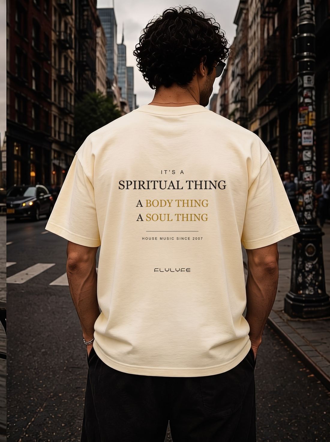 The Spiritual Thing Tee — FLYLYFE house-music streetwear tee